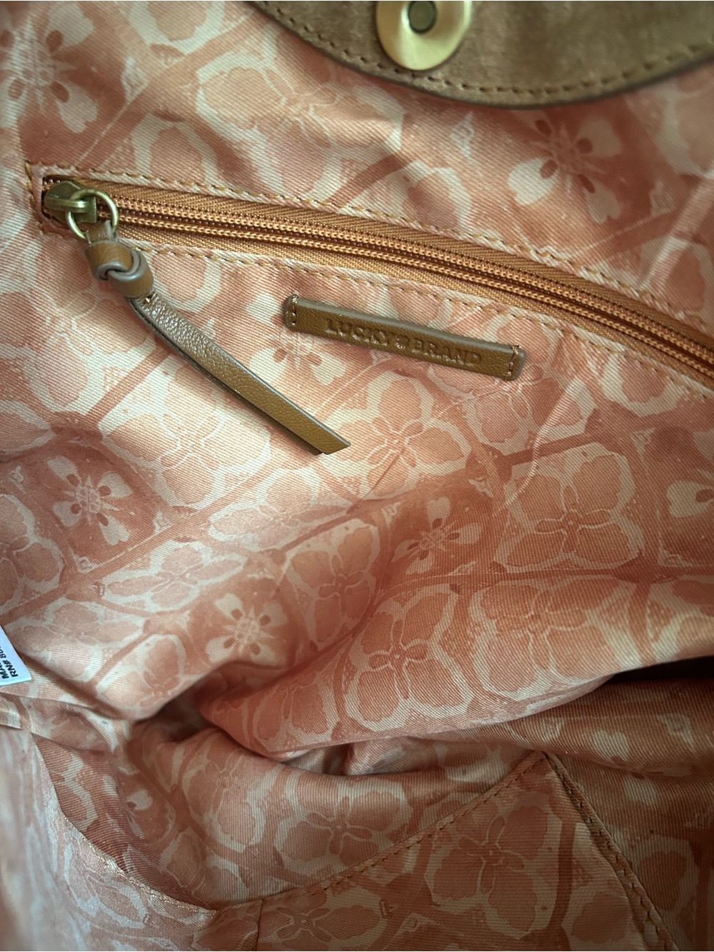 🍀Lucky Brand Nyra Suede Leather Fringe Tote Shoulder Bag in Rust Brown - Picture 14 of 16